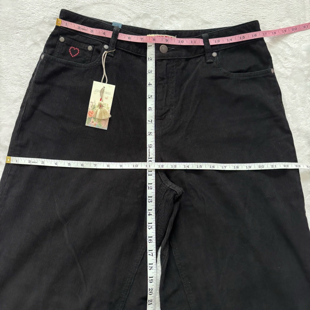 JOHNNY WAS Suki Wide Leg High Rise Black Corduroy Jeans--NWT--31 - Picture 15 of 16
